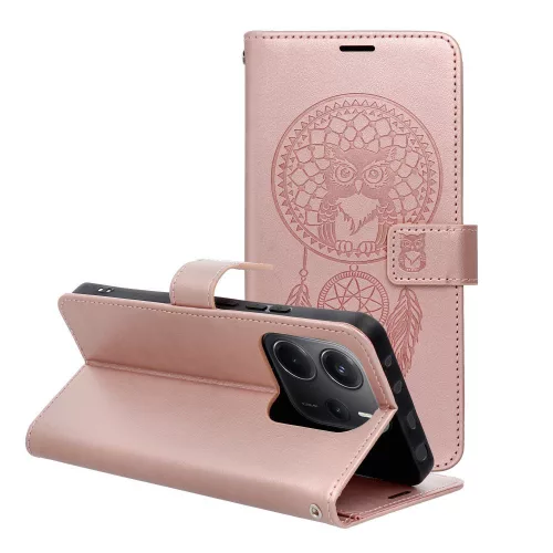 Xiaomi Redmi Note 15 Pro 5G telefon tok, könyvtok, oldalra nyíló tok, mágnesesen záródó, rose gold, dreamcatcher, Mezzo