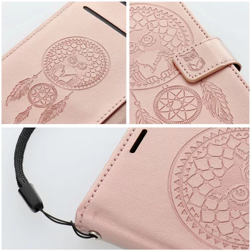 Xiaomi Redmi Note 15 Pro 5G telefon tok, könyvtok, oldalra nyíló tok, mágnesesen záródó, rose gold, dreamcatcher, Mezzo