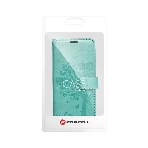 Samsung Galaxy A17 4G/5G telefon tok, könyvtok, oldalra nyíló tok, mágnesesen záródó, zöld, tree, SM-A175, SM-A176, Mezzo