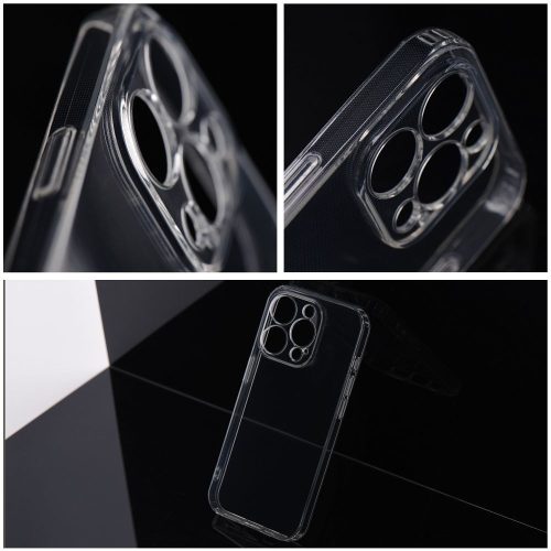 iPhone 17 (6.3") szilikon tok, átlátszó, 2mm, kamera védelemmel, Clear