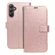Samsung Galaxy A27 telefon tok, könyvtok, oldalra nyíló tok, mágnesesen záródó, rose gold, mandala, SM-A276, Mezzo