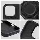 iPhone 17 Pro Max / 18 Pro Max (6,9") ütésálló hátlap tok, TPU / PC, kamera védelem, kitámasztható, fekete, Frost Armor 