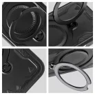 iPhone 17 Pro Max / 18 Pro Max (6,9") ütésálló hátlap tok, TPU / PC, kamera védelem, kitámasztható, fekete, Frost Armor 