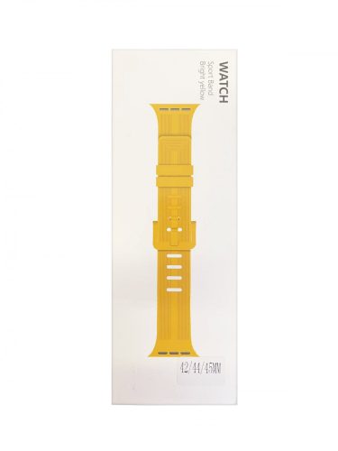 Beline okosóra szíj, Apple Watch 4/5/6/7/SE sárga, szilikon, 42/44/45mm
