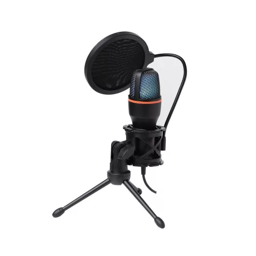 Kondenzátor mikrofon tripod állvánnyal, membránnal, fekete, ART AC-02