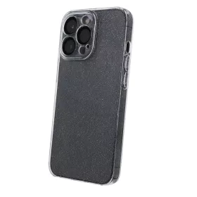   Samsung Galaxy S24 FE szilikon tok, hátlap tok, TPU tok, átlátszó, ezüst csillámos, SM-S721, Shine