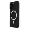 iPhone 16 (6.3") szilikon tok, hátlap tok, Magsafe, fekete, Silicon Soft Mag