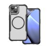 iPhone 14 (6.1") ütésálló hátlap tok, magsafe, kamera védelem, PC / TPU tok, fekete, carbon mintás, Defender Carbon Mag