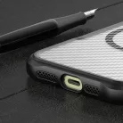 iPhone 16 Pro Max (6.9") ütésálló hátlap tok, magsafe, kamera védelem, PC / TPU tok, fekete, carbon mintás, Defender Carbon Mag