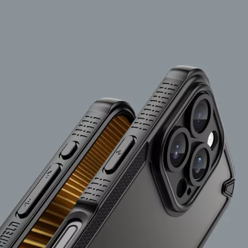 iPhone 16 Pro (6.1") ütésálló hátlap tok, TPU / PC tok, fekete, Defender Matt