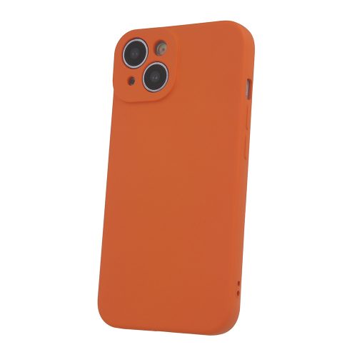 Samsung Galaxy A25 szilikon tok, hátlap tok, velúr belső, narancssárga, matt, SM-A256, Silicone Case
