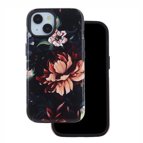 iPhone 13 / 14 (6,1") hátlap tok, kemény tok, TPU / PC tok, virág mintás, Decor Peony