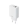 Hálózati gyors töltőfej, 1xType-C / 1xUSB, 20W, fehér, Maxlife MXTC-10-20AC