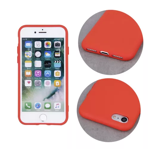 Samsung Galaxy A06 szilikon tok, hátlap tok, velúr belső, piros, matt, SM-065, Silicone Case