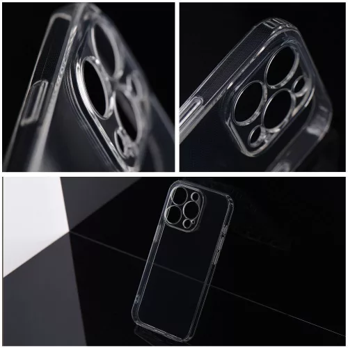 iPhone 17 Air (6.6") szilikon tok, átlátszó, 2mm, kamera védelemmel, Clear