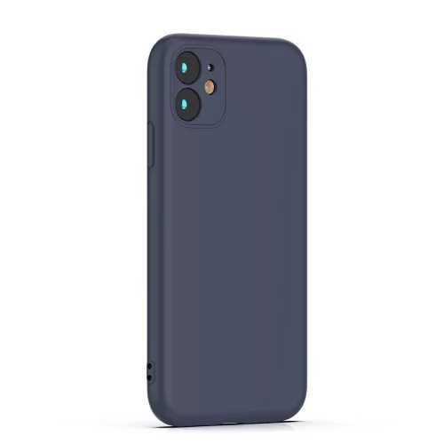 iPhone 17 (6.3") szilikon tok, hátlap tok, velúr belső, kék, matt, Silicone Case