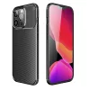 iPhone 17 Pro Max (6.9") szilikon tok, hátlap tok, carbon mintás, kamera védelem, fekete, Carbon Premium
