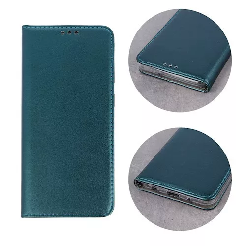 Samsung Galaxy A17 4G/5G / A26 telefon tok, könyvtok, notesz tok, oldalra nyíló tok, mágnesesen záródó, zöld, SM-A175, SM-A176, SM-A266, Smart Magnetic