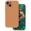 iPhone 17 Pro / 18 Pro (6,3") szilikon tok, hátlap tok, velúr belső, narancssárga, matt, Silicone Case 