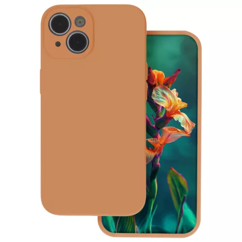 iPhone 17 Pro / 18 Pro (6,3") szilikon tok, hátlap tok, velúr belső, narancssárga, matt, Silicone Case 