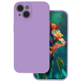   iPhone 17 Air (6.6") szilikon tok, hátlap tok, velúr belső, lila, matt, Silicone Case