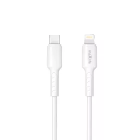   Type-C - iPhone 8pin gyorstöltő adatkábel, 27W, 1M, fehér, Maxlife MXUC-13 CL
