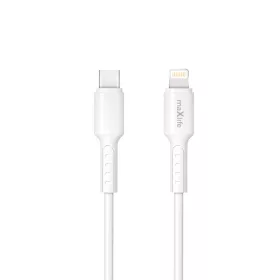   Type-C - iPhone 8pin gyorstöltő adatkábel, 27W, 1M, fehér, Maxlife MXUC-13 CL