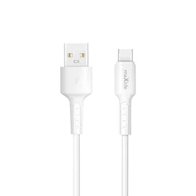   Type-C gyorstöltő adatkábel, 3A, 1M, fehér, Maxlife MXUC-13 AC