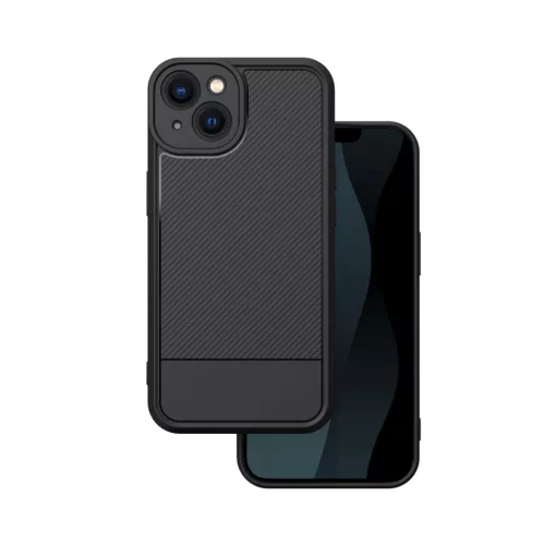 iPhone 17 (6,3") hátlap tok, TPU tok, kamera védelemmel, fekete, Simple carbon