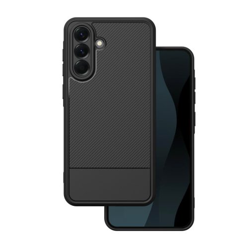 Samsung Galaxy A36 / A56 hátlap tok, TPU tok, kamera védelemmel, fekete, SM-A366, SM-A566, Simple carbon