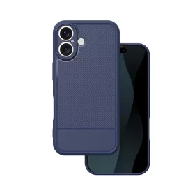   Iphone 17 (6.3") hátlap tok, TPU tok, kamera védelemmel, kék, Simple carbon