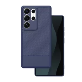   Samsung Galaxy S25 Ultra hátlap tok, TPU tok, kamera védelemmel, kék, SM-S938, Simple carbon