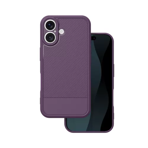 iPhone 17 (6,3") hátlap tok, TPU tok, kamera védelemmel, lila, Simple carbon