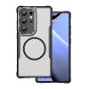 Samsung Galaxy S26 Ultra ütésálló hátlap tok, magsafe, kamera védelem, PC / TPU tok, fekete, carbon mintás, SM-S948, Defender Carbon Mag