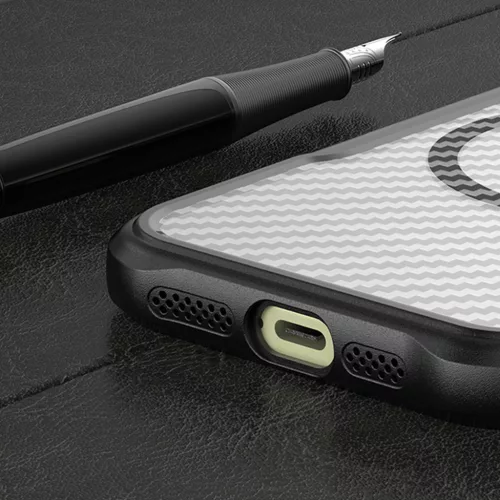 Samsung Galaxy S26 Plus ütésálló hátlap tok, magsafe, kamera védelem, PC / TPU tok, fekete, carbon mintás, SM-S946, Defender Carbon Mag