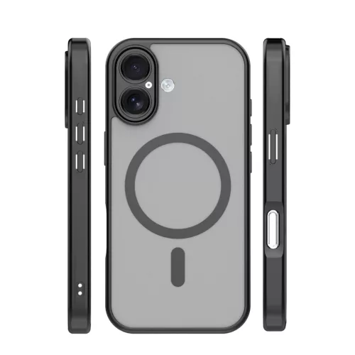 iPhone 13 (6.1") hátlap tok, TPU / PC tok, magsafe, fekete, Mag Matt