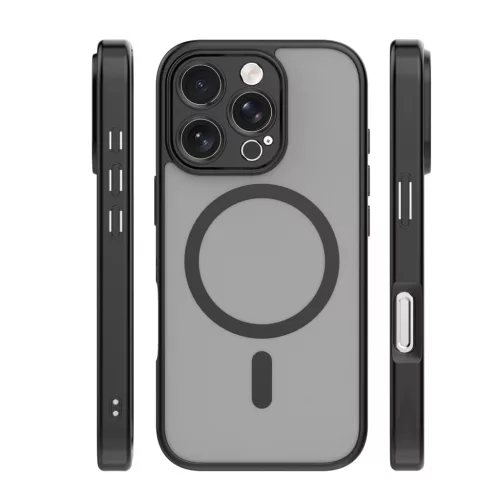 iPhone 14 (6.1") hátlap tok, TPU / PC tok, magsafe, fekete, Mag Matt