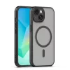 iPhone 15 (6.1") hátlap tok, TPU / PC tok, magsafe, fekete, Mag Matt
