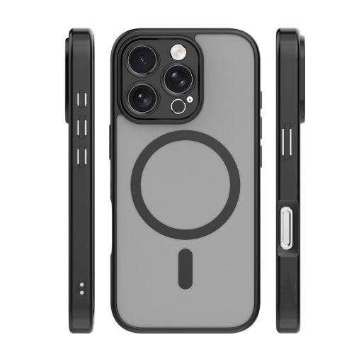 iPhone 16 Pro (6.3") hátlap tok, TPU / PC tok, magsafe, fekete, Mag Matt