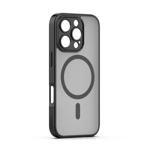 iPhone 16 Pro Max (6.9") hátlap tok, TPU / PC tok, magsafe, fekete, Mag Matt