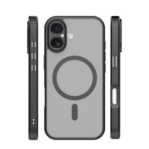 iPhone 17 (6.3") hátlap tok, TPU / PC tok, magsafe, fekete, Mag Matt