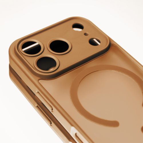 iPhone 17 (6.3") hátlap tok, TPU / PC tok, magsafe, barna, Mag Matt