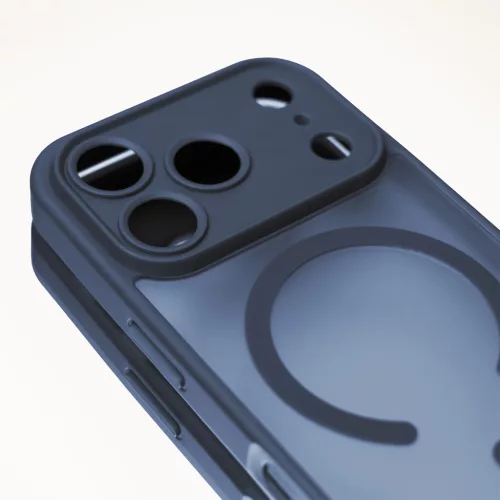 iPhone 13 (6.1") hátlap tok, TPU / PC tok, magsafe, sötétkék, Mag Matt