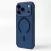 iPhone 15 (6.1") hátlap tok, TPU / PC tok, magsafe, sötétkék, Mag Matt