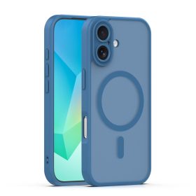   iPhone 16 (6.3") hátlap tok, TPU / PC tok, magsafe, sötétkék, Mag Matt