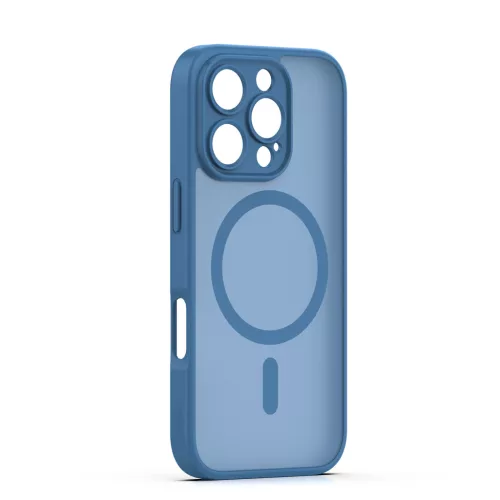 iPhone 16 Pro Max (6.9") hátlap tok, TPU / PC tok, magsafe, sötétkék, Mag Matt