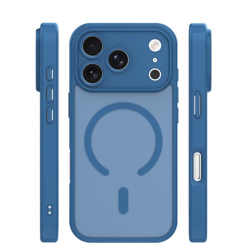 iPhone 17 Pro (6.3") hátlap tok, TPU / PC tok, magsafe, sötétkék, Mag Matt