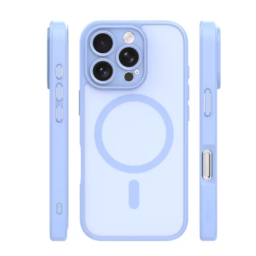 iPhone 13 (6.1") hátlap tok, TPU / PC tok, magsafe, világoskék, Mag Matt