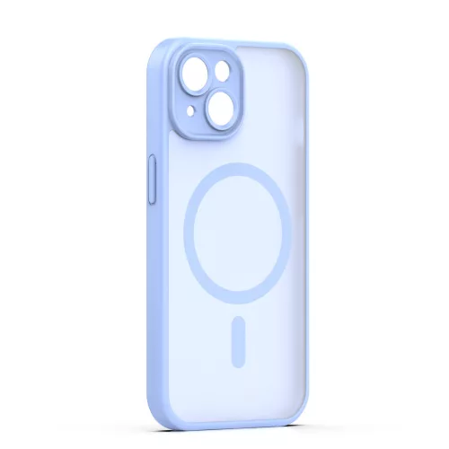 iPhone 15 (6.1") hátlap tok, TPU / PC tok, magsafe, világoskék, Mag Matt