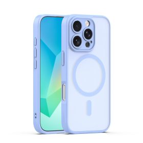  iPhone 16 Pro (6.3") hátlap tok, TPU / PC tok, magsafe, világoskék, Mag Matt